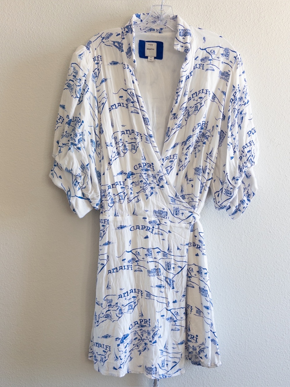 Anthropologie Maeve Short Sleeve Collared Wrap Mini Dress size 2X